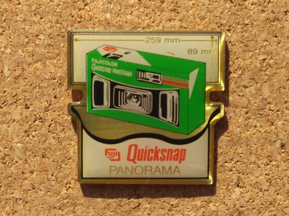 Vintage Fujifilm camera pins Fujifilm Track and Field Fujix FF 50 Wide /& Quicksnap panorama enamel pins Fuji DL500 Mini Wide