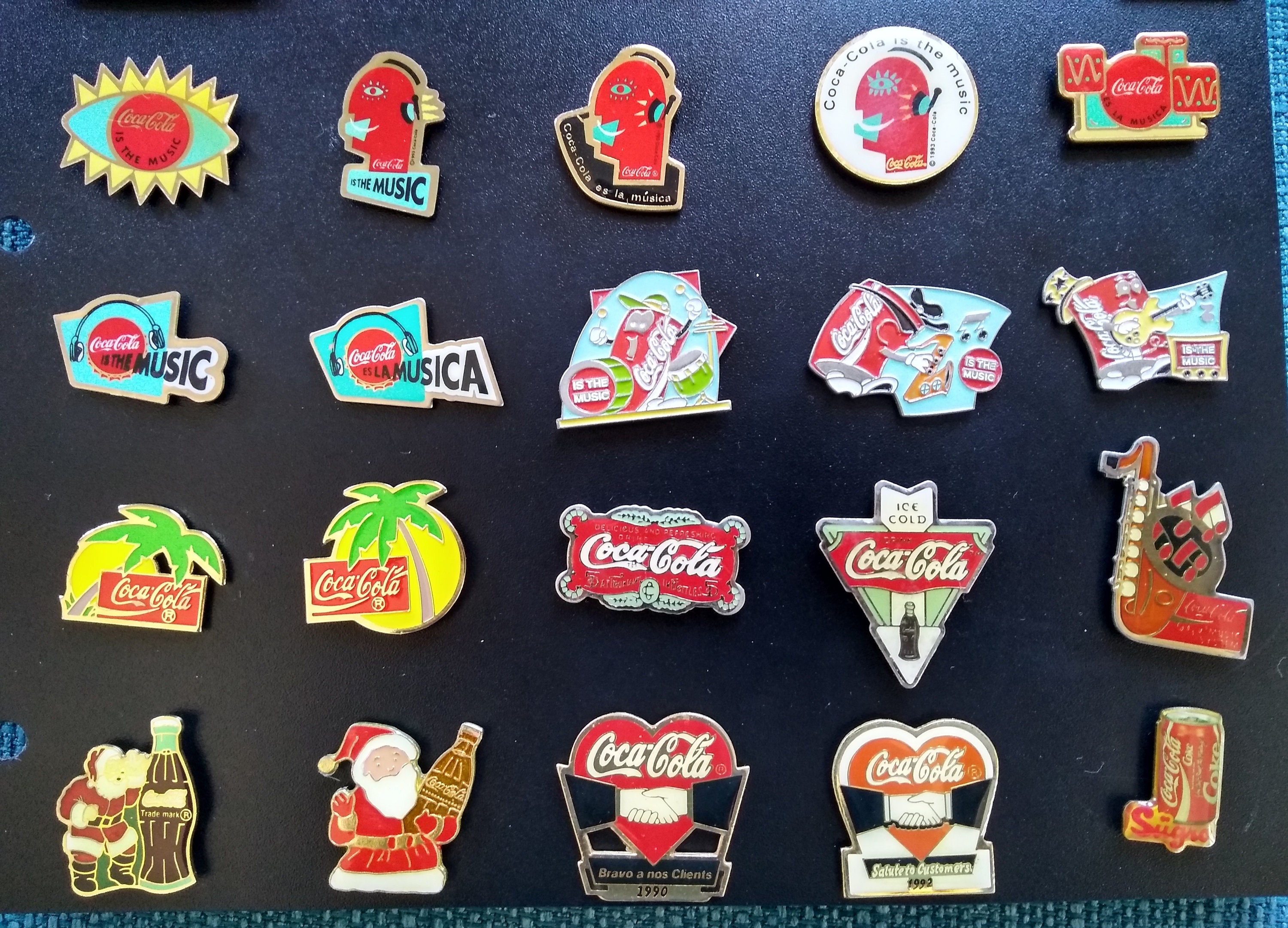 Huge Variety of Vintage Coca-cola Pins: Ice Cold, Cola Bottle