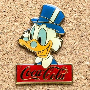 Vintage Disney Scrooge McDuck Coca-Cola enamel pin