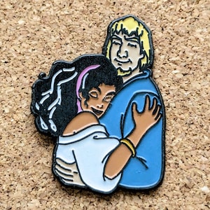 Vintage Disney&#39;s &quot;The Hunchback of Notre Dame&quot; Esmeralda & Phoebus emaille pin