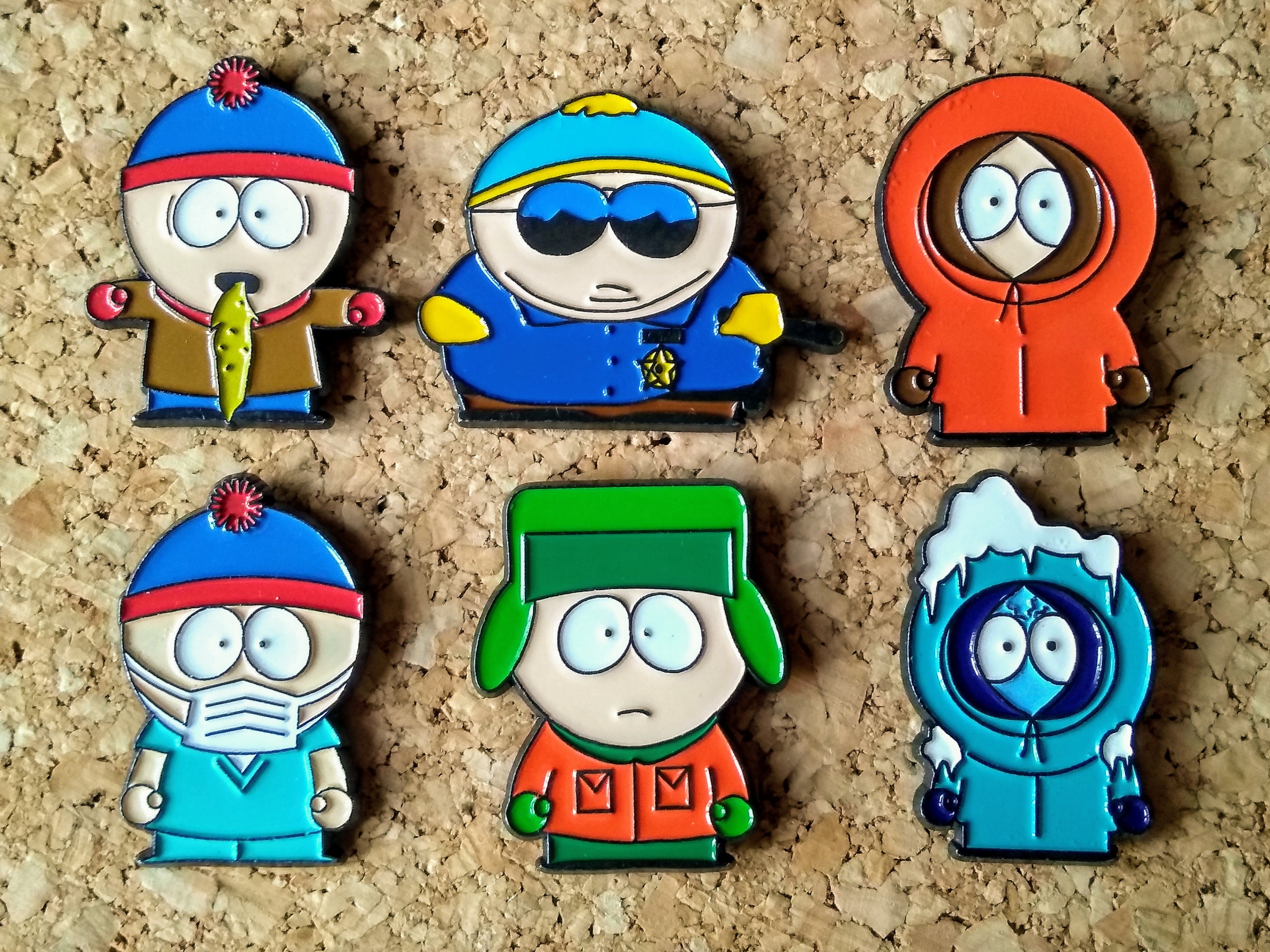 Vintage official South Park pins Cop Cartman Kenny puking Etsy