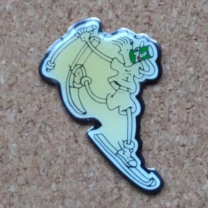 Vintage Fido Dido 7 Up soda pins: Skating Fido, Skiing Fido & "It's cool to be clear" enamel pins Skiing