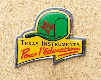 Vintage Texas Instruments Bildung Baseball Cap Emaille Pin