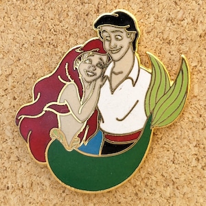 Vintage &quot;The Little Mermaid&quot; Ariel and Eric enamel pin