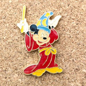 Vintage Micky Maus Fantasia Zauberer Emaille Pin