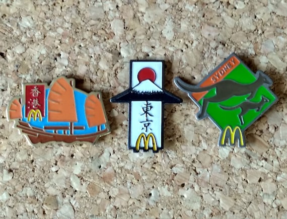 ヴィンテージ マクドナルド 世界各地のピンバッジ アジア・オセアニア