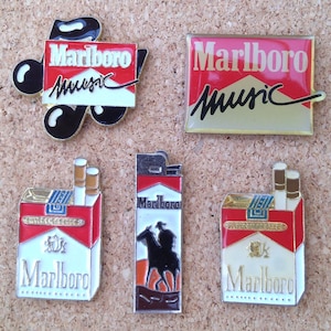Vintage Marlboro Tobacco Pins: Marlboro Music, Cigarette