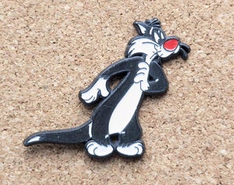 Vintage Looney Tunes Sylvester die Katze Emaille Pin