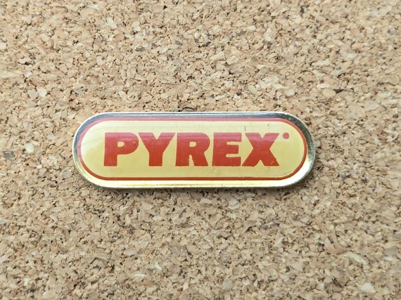 Vintage Pyrex kitchenware logo enamel pin