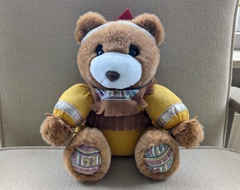 Vintage Teddybär Plüschtier: Indianer inspirierter Gibby-Teddy