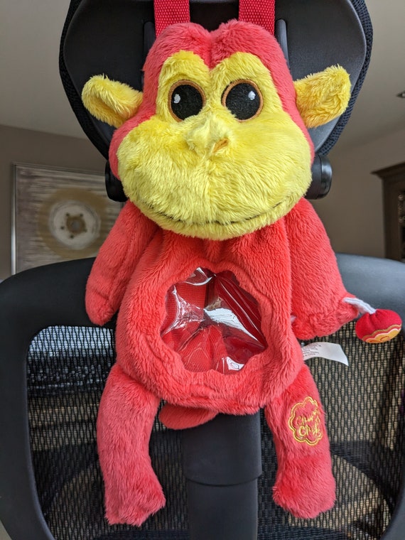 Vintage Chupa Chups Red Monkey With Lollipop Plush Backpack  display picture 3