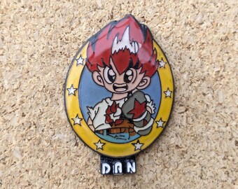 Vintage Honō no Tōkyūji Dodge Danpei Anime Pin: Dan Titan / Danpei Ichigeki Emaille Pin