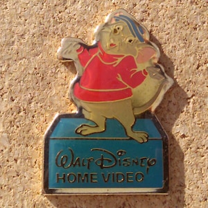 Vintage Walt Disney Home Video pin: &quot;The Rescuers&quot; Bernard enamel pin