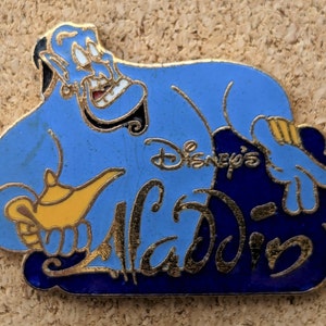 Vintage Disney&#39;s Aladdin Genie holding lamp enamel pin