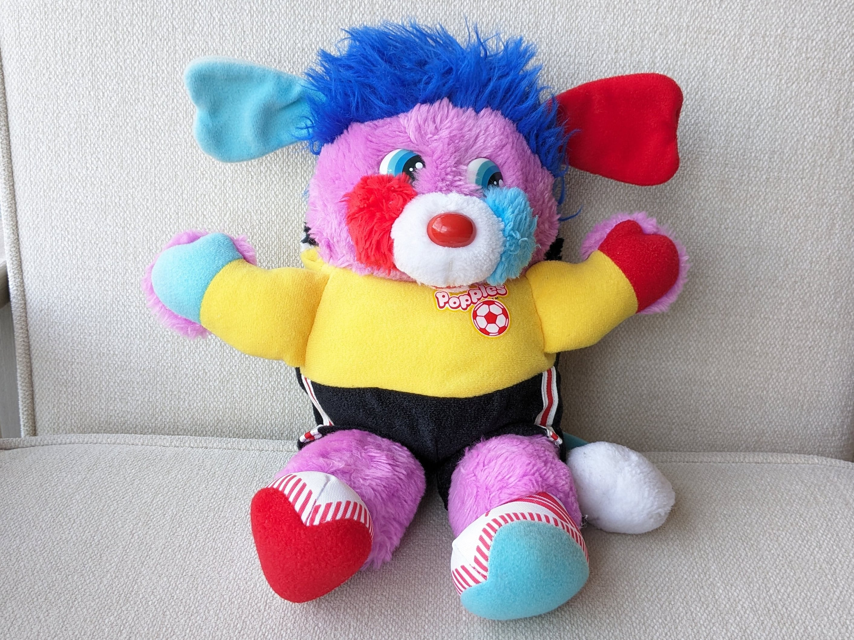 Doudou peluche Popples jaune Mattel, Popples, Vintage