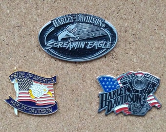 Jahrgang Harley-Davidson Pins: Screamin' Eagle, Pride of America und Harley Motor Emaille Pins