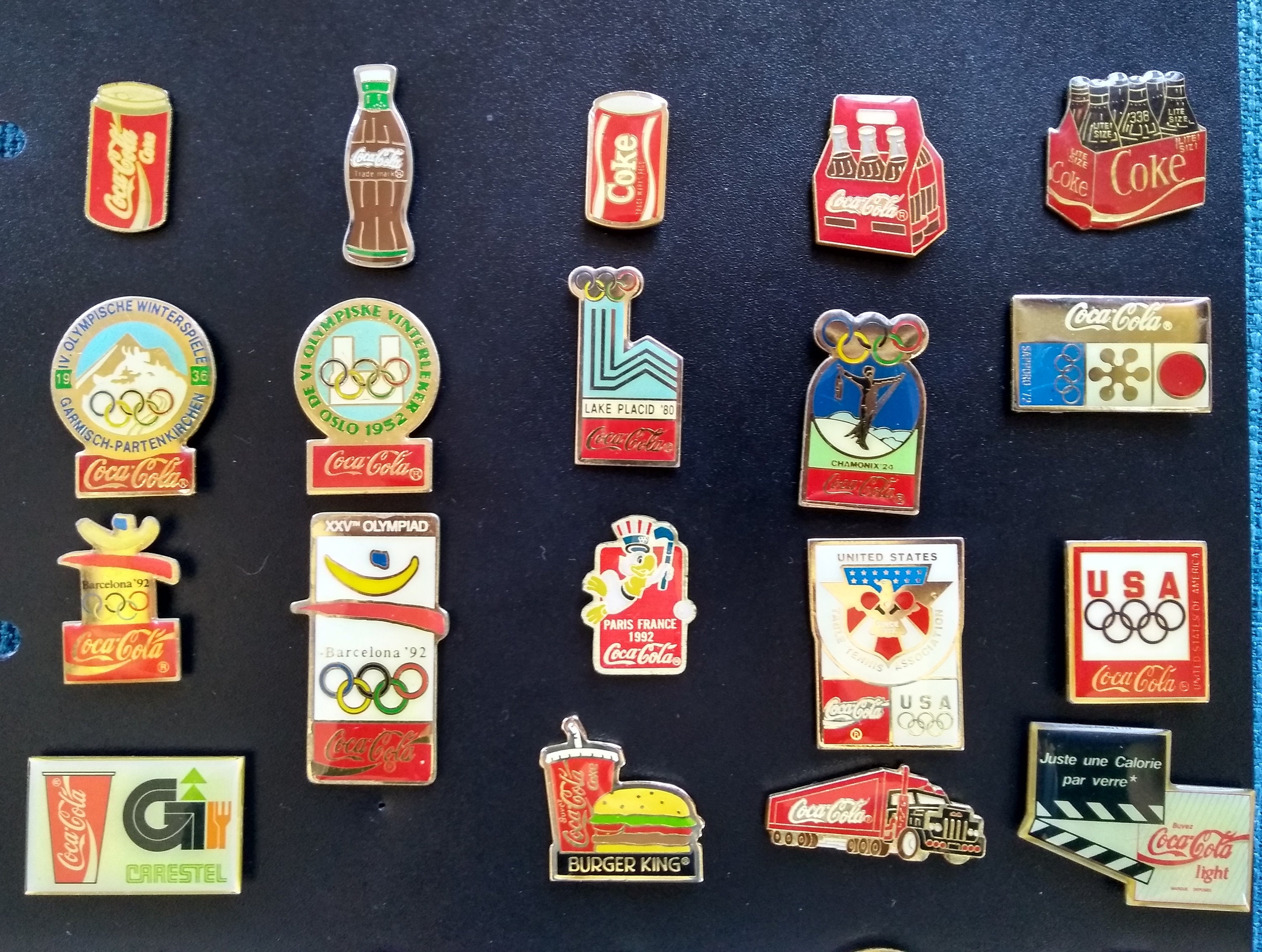 Huge Variety of Vintage Coca-cola Pins: Ice Cold, Cola Bottle