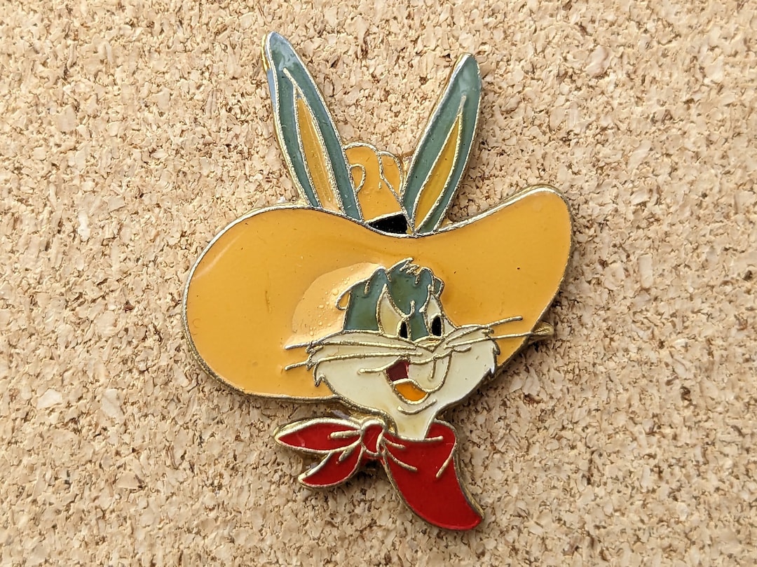 Vintage Looney Tunes Bugs Bunny Cowboy Hat Enamel Pin Etsy