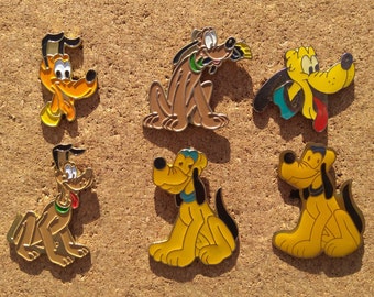 ヴィンテージ ディズニー プルート パップ ピン: プルートの顔、絵が