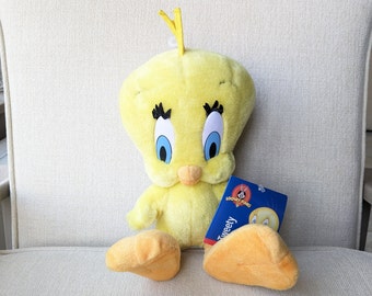 Vintage Looney Tunes Plüschtier: großes Tweety Bird Stofftier mit originalen Tags