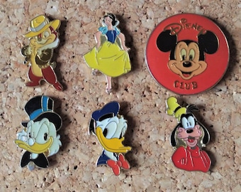 Vintage Disney Pins: Donald Duck, Scrooge McDuck, Goofy, Snow White, Chip & Dale, Rescue Rangers, Snow White, Mickey Mouse Club pins