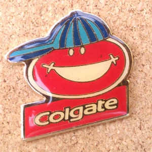 Vintage Colgate pasta de dientes sonrisa esmalte pin