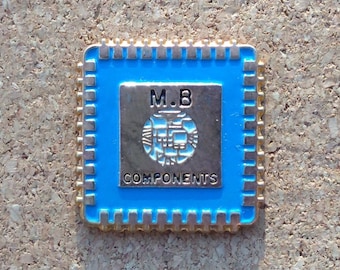 Vintage M.B Components microcontroller chip enamel pin