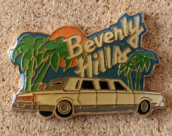 Vintage Beverly Hills limousine enamel pin