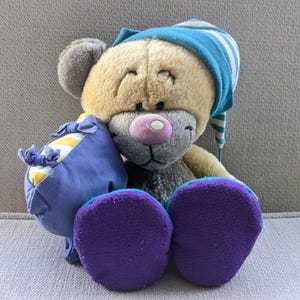 Vintage Diddl cartoon plushie: large Bedtime Pimboli teddy bear stuffed animal