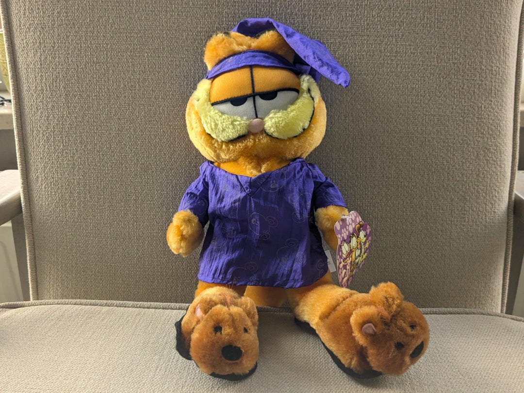 Vintage Garfield Dress-up Plush: Pooky Pajamas Sleepy Garfield Stuffed ...