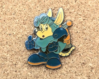 Vintage Rocket Knight Adventures pin: Rocket Knight Sparkster enamel pin