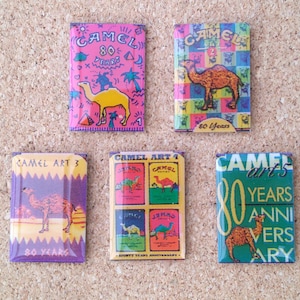 Vintage Camel cigarettes pins: Camel art 80th anniversary enamel pins