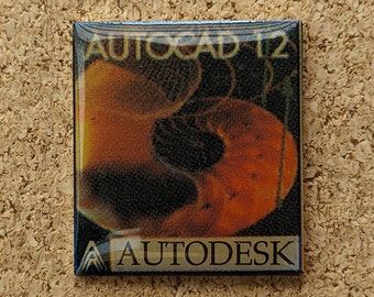 Vintage AutoCAD 12 Autodesk enamel pin
