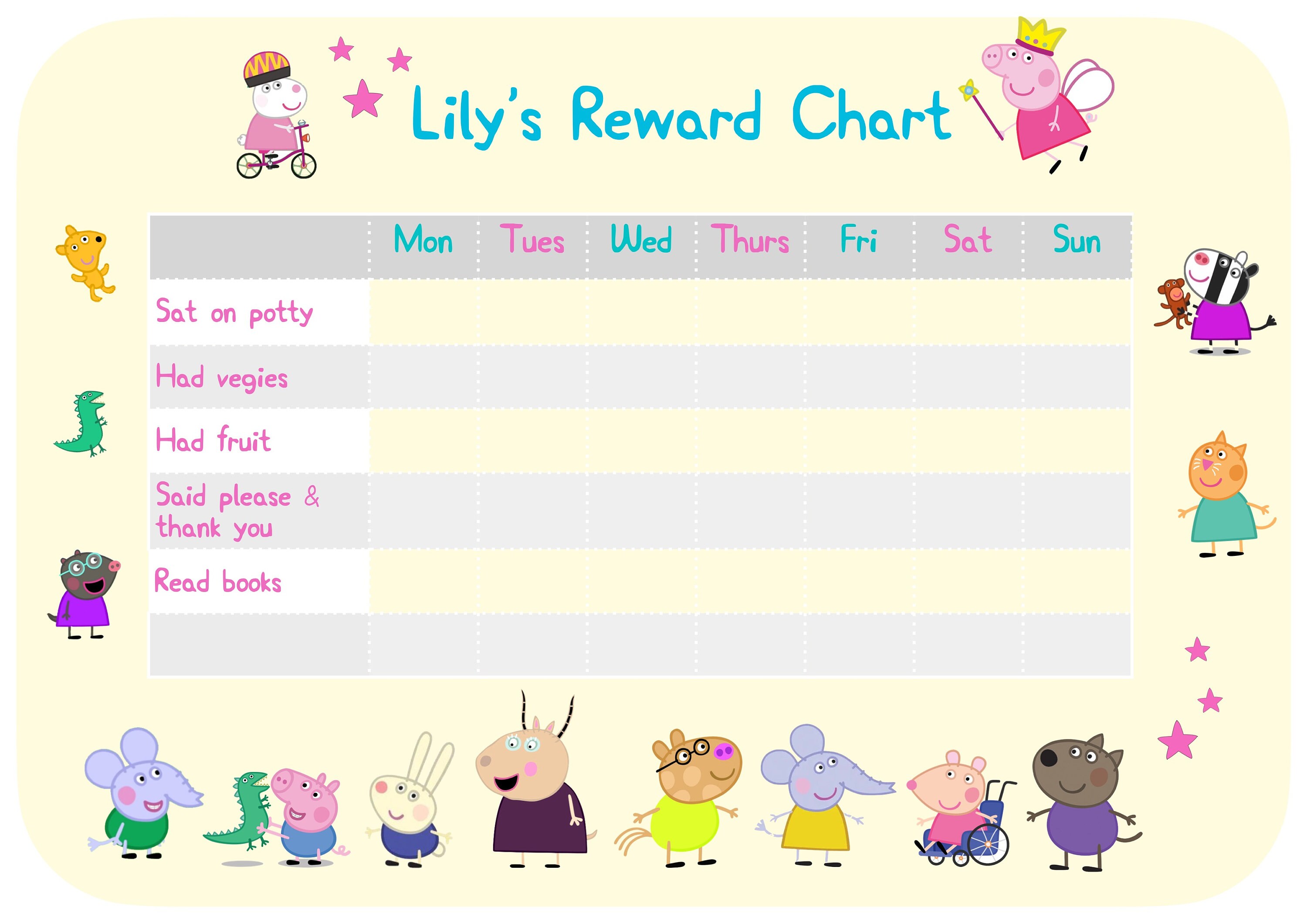Peppa Pig Rewards Chart By Jcdesignstudios On Etsy Pr - vrogue.co