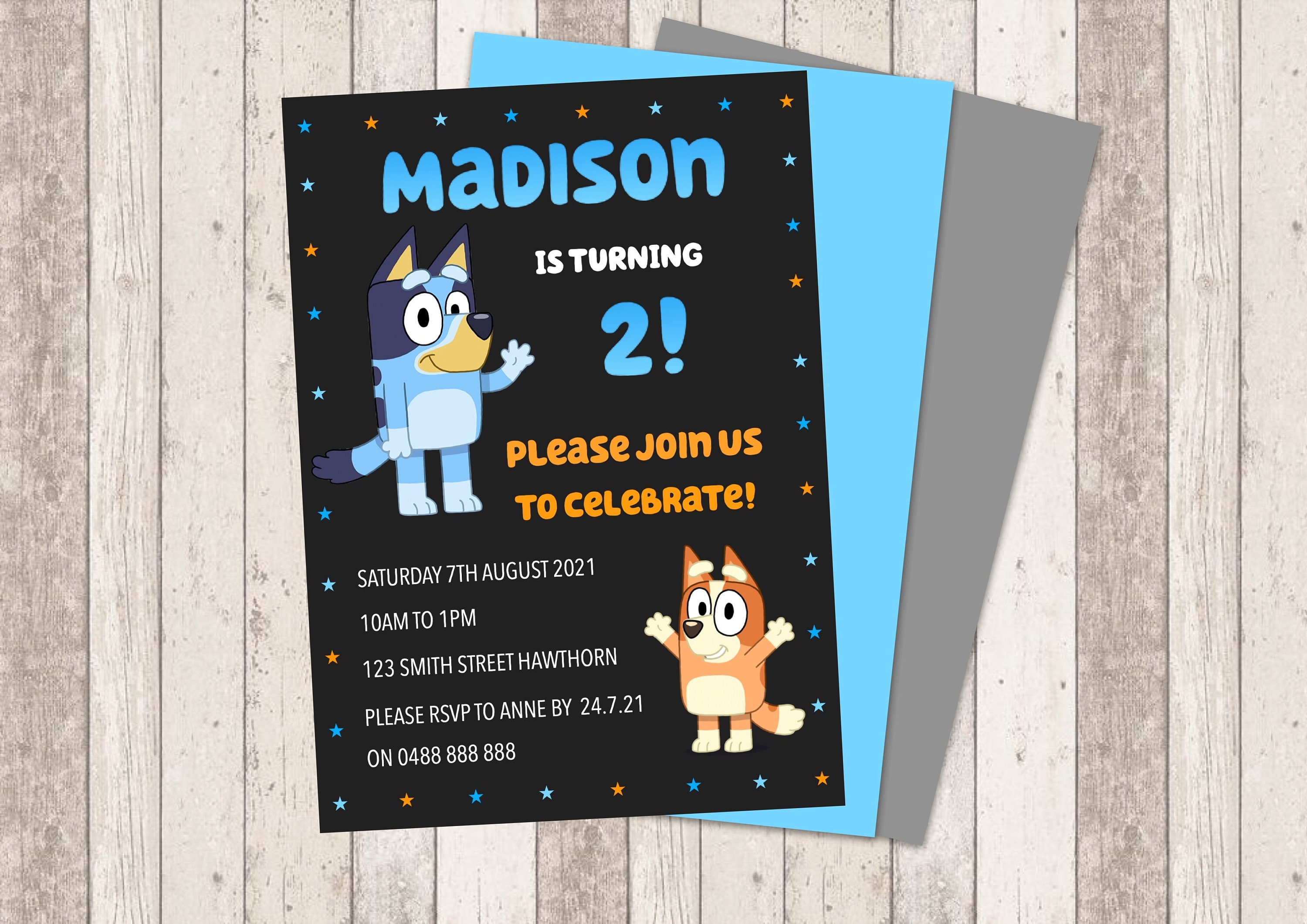 Personalised Bluey Digital Invitation Etsy