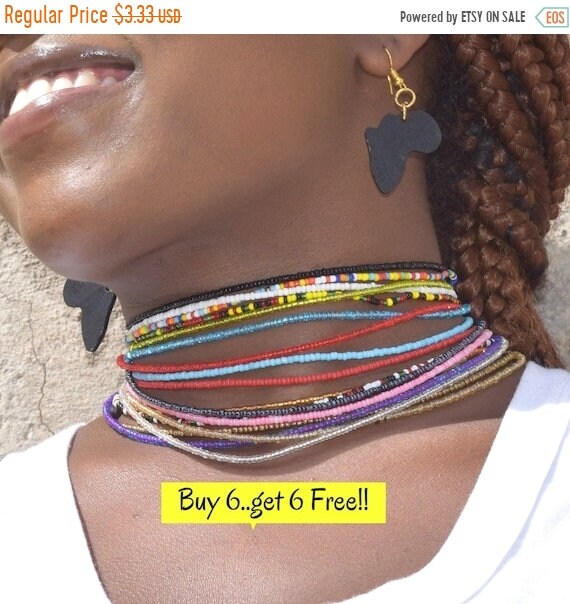 ON SALE African Necklace, African Jewelry, Masai Choker, Zulu Necklac…