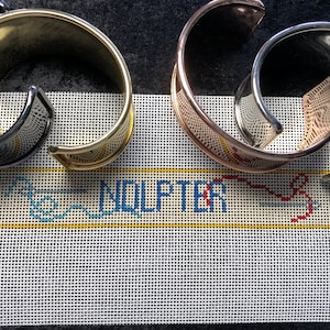 Hand Painted Needlepoint,  bracelet design, Ndlpter Bracelet or Bookmark, Wonderful  gifts for the needlepointer