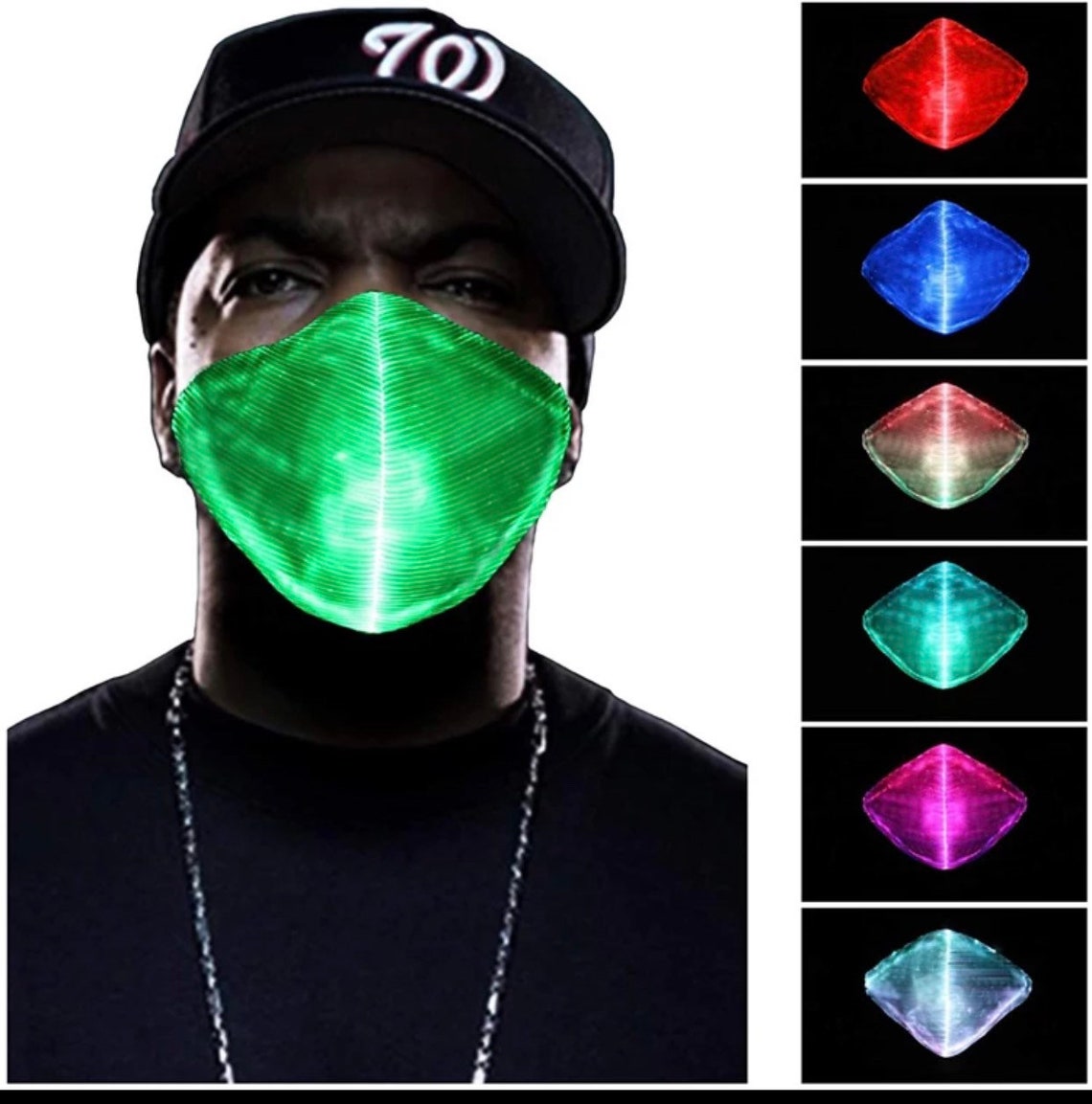 Rechargeable LED color change face masks for party. 7 color Etsy