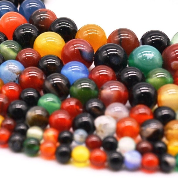 Round Jade Multi Color Beads, 15" Strand Gemstone Wholesale Natural Crafts Jewelry Necklace Making Supplies 4mm, 6mm, 8mm, 10mm