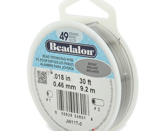 30-Feet Beadalon 49-Strand Bead Stringing Wire Gold Color 0.024-Inch