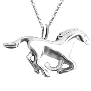 Running Horse Cremation Necklace, Animal, Urn, Ashes, Keepsake, Memorial image 1