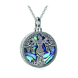 Spiral Goddess, Tree of Life, Multi-Color Background, Urn Necklace, Memorial, Keepsake, Love, Tree, Ashes, Celtic