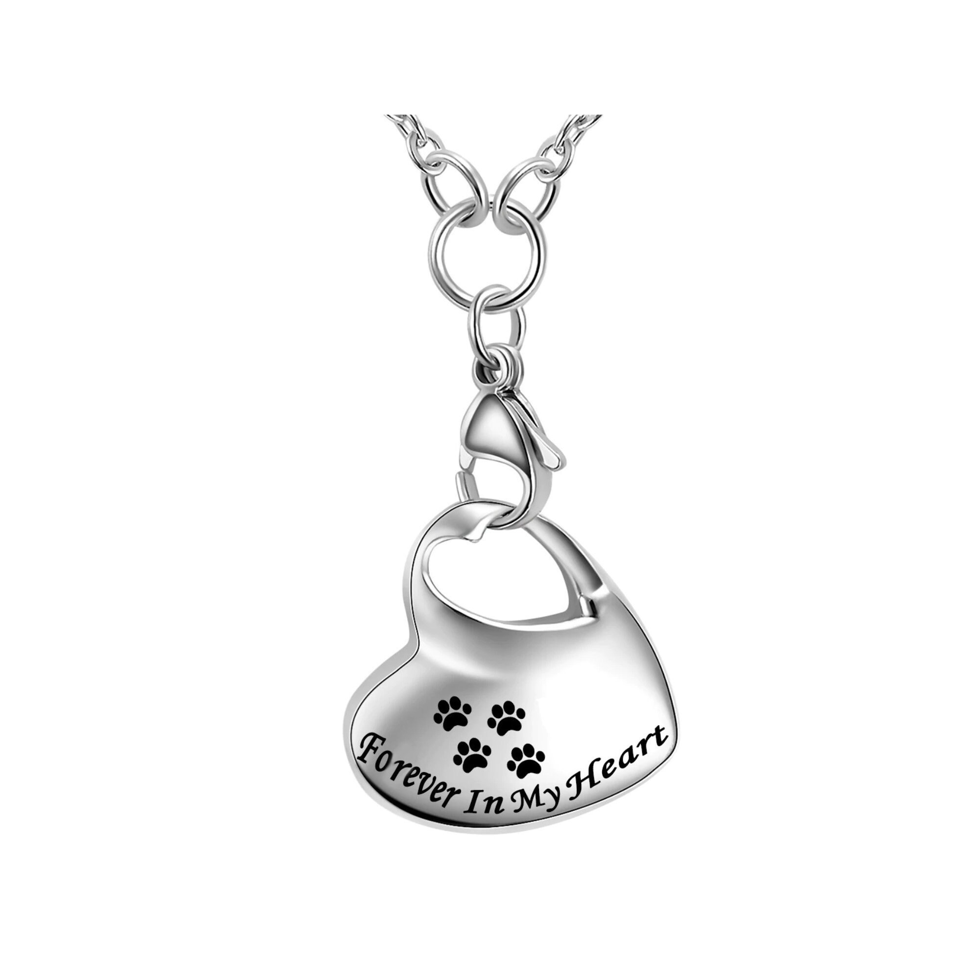 New Forever In My Heart Paw Pet Cremation Urn Keepsake Ashes Memorial Necklace New Forever In My Heart Paw Pet Cremation Urn Keepsake Ashes Memorial Necklace