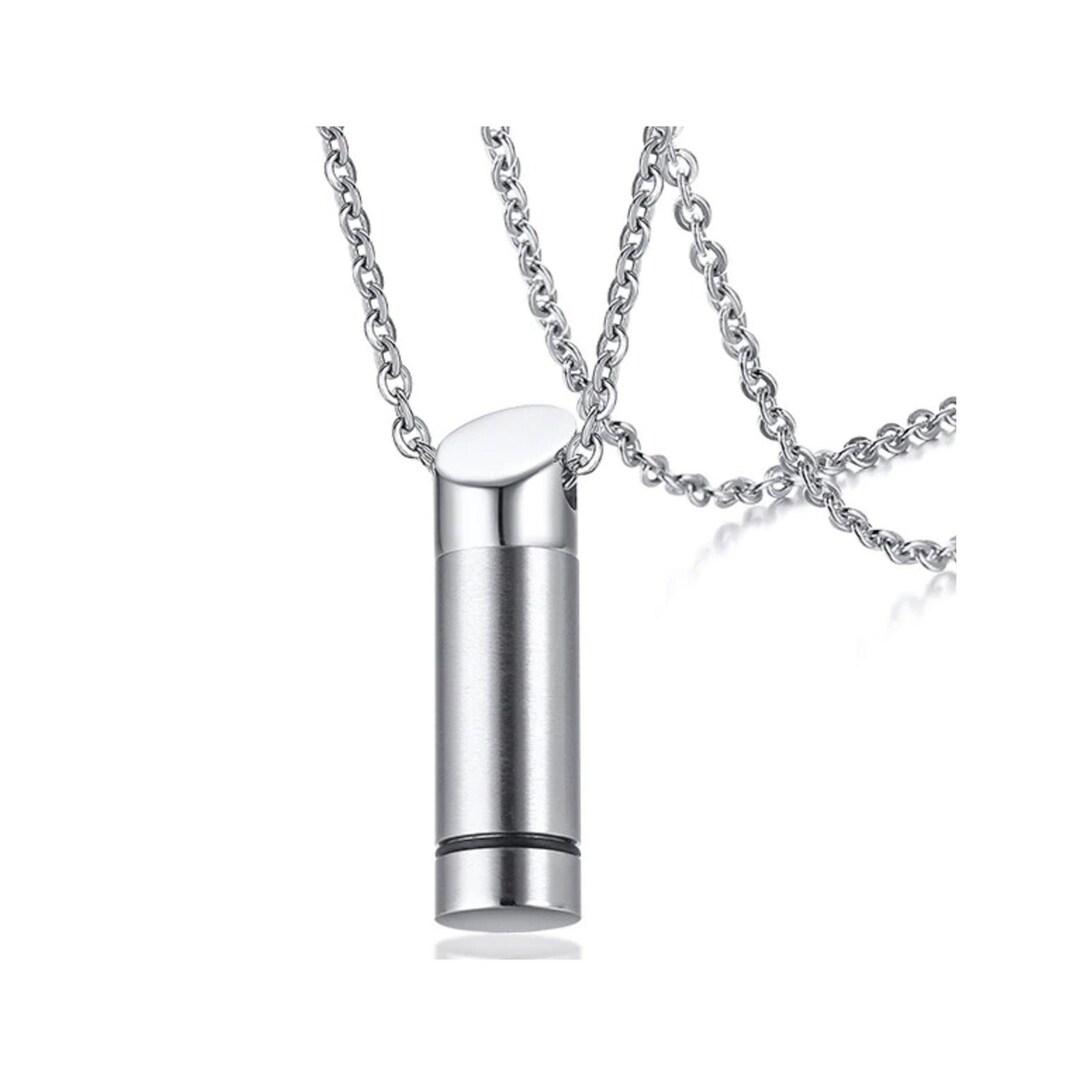 Beautiful Silver Cylinder Cremation Necklace Keepsake - Etsy