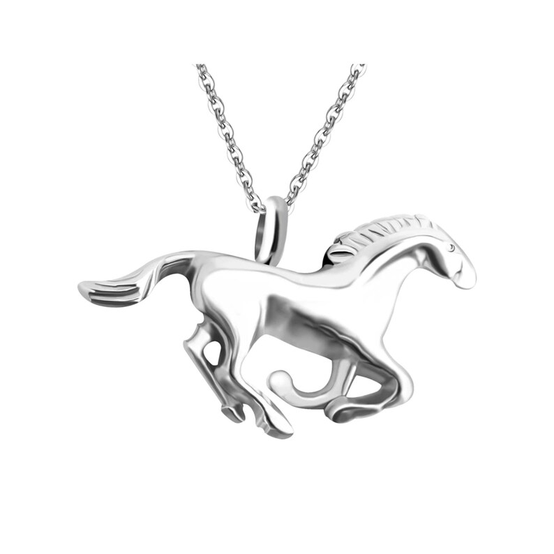 Running Horse Cremation Necklace, Animal, Urn, Ashes, Keepsake, Memorial image 1