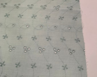 mint green eyelet fabric
