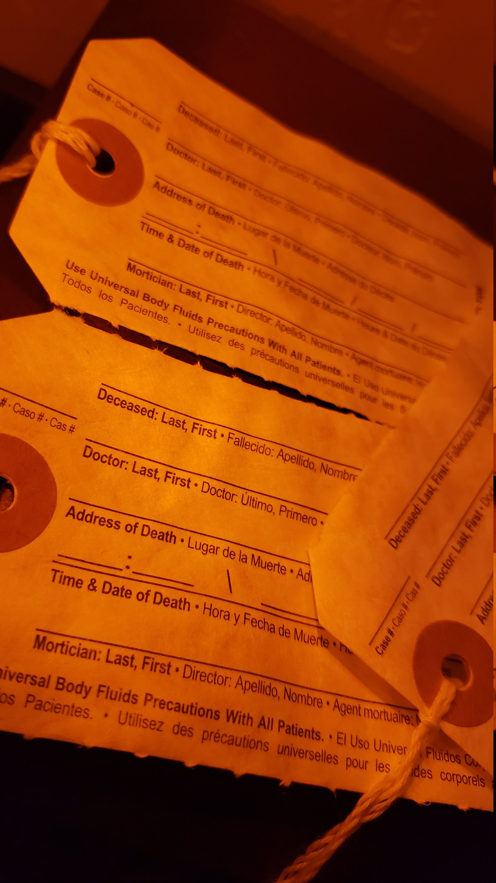 Authentic morgue toe tags | Etsy