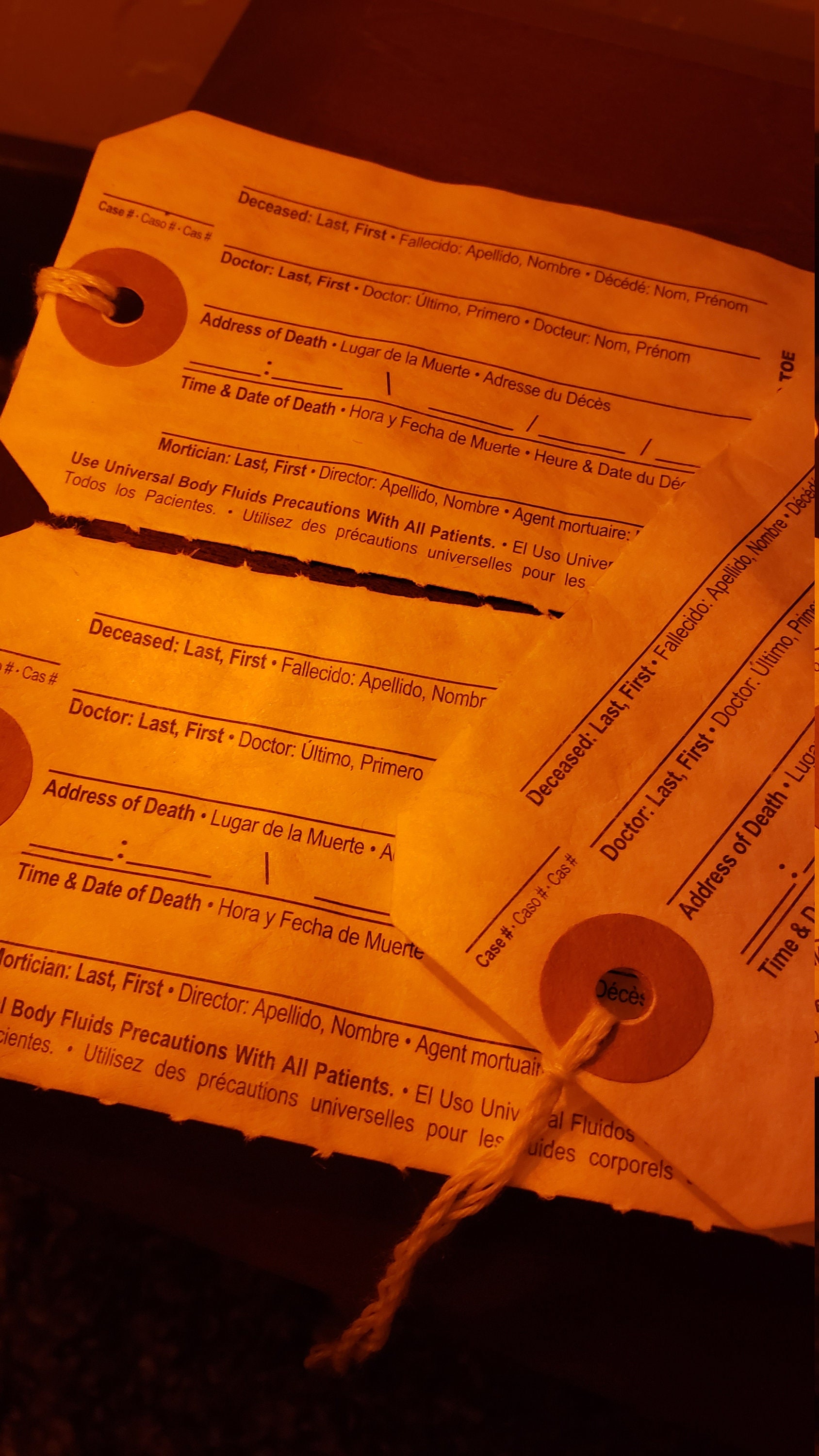 Authentic morgue toe tags | Etsy