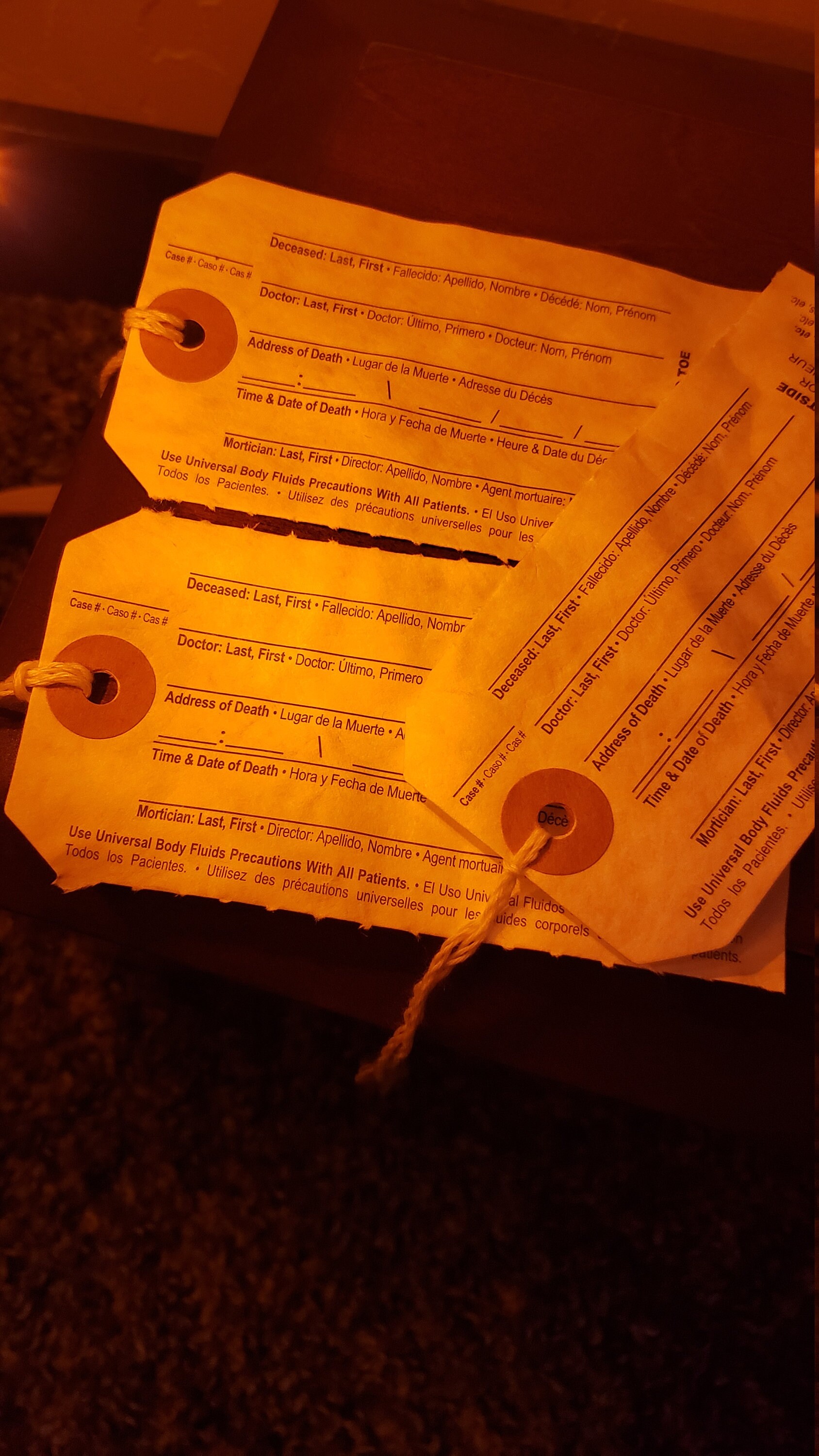 Authentic morgue toe tags | Etsy