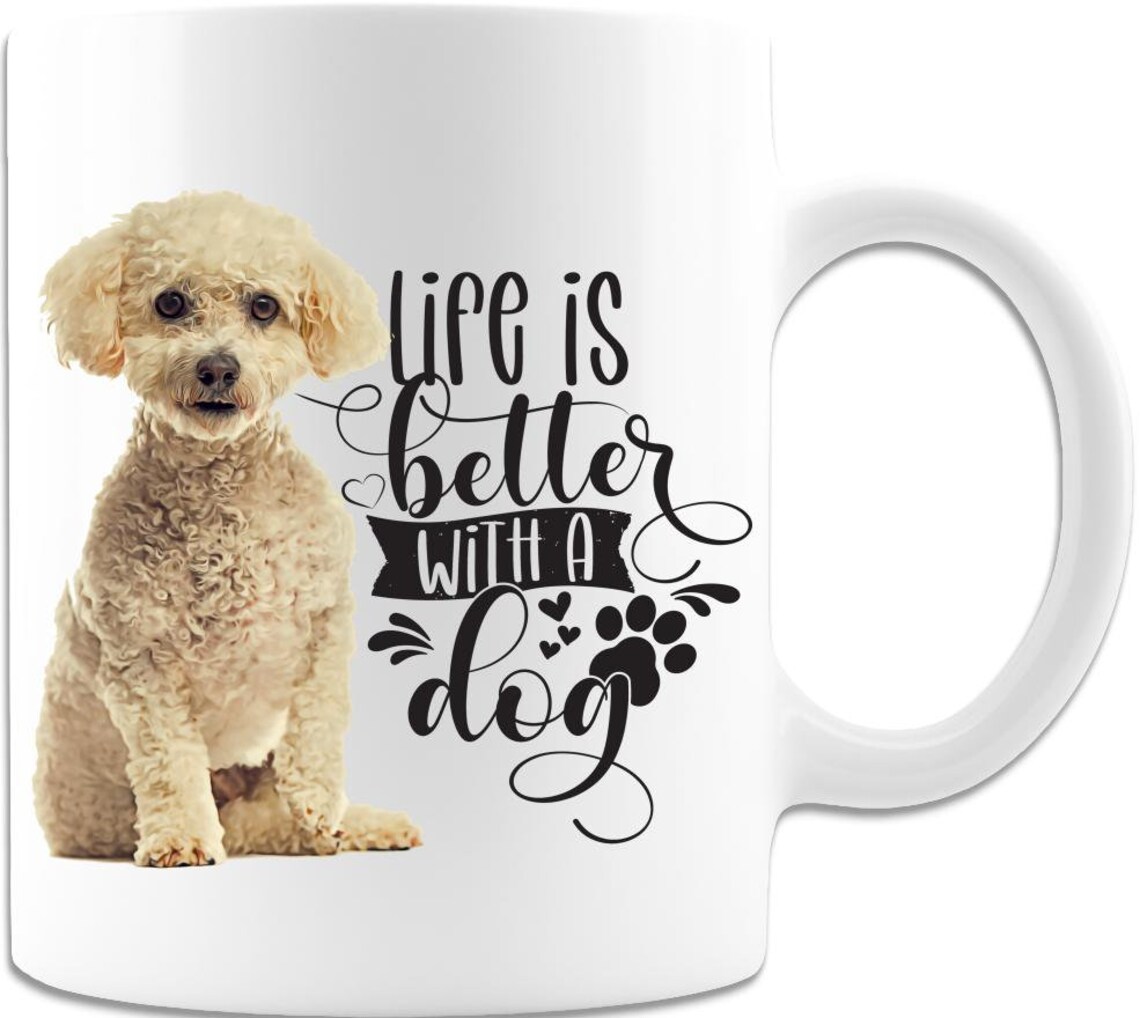 La vida es mejor taza de café blanco maltés Etsy
